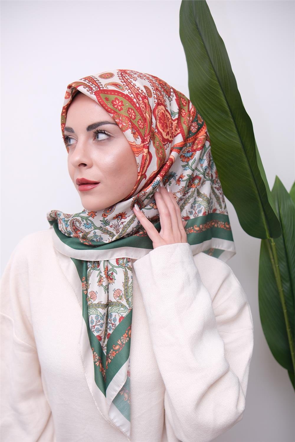 Renkli Karma Desen Dijital Soft Eşarp