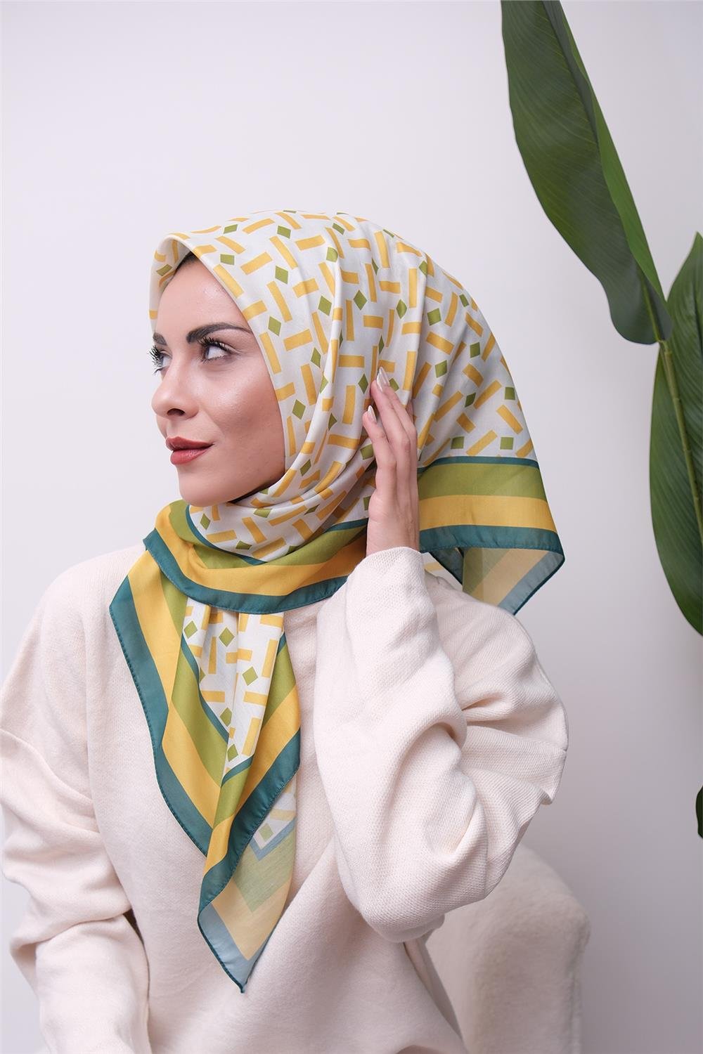 Renkli Karma Desen Dijital Soft Eşarp