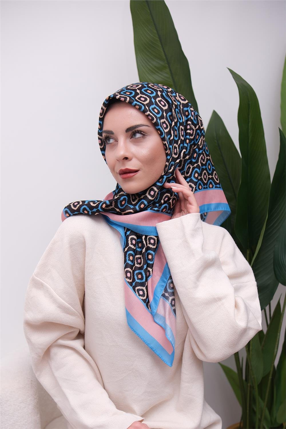 Renkli Karma Desen Dijital Soft Eşarp