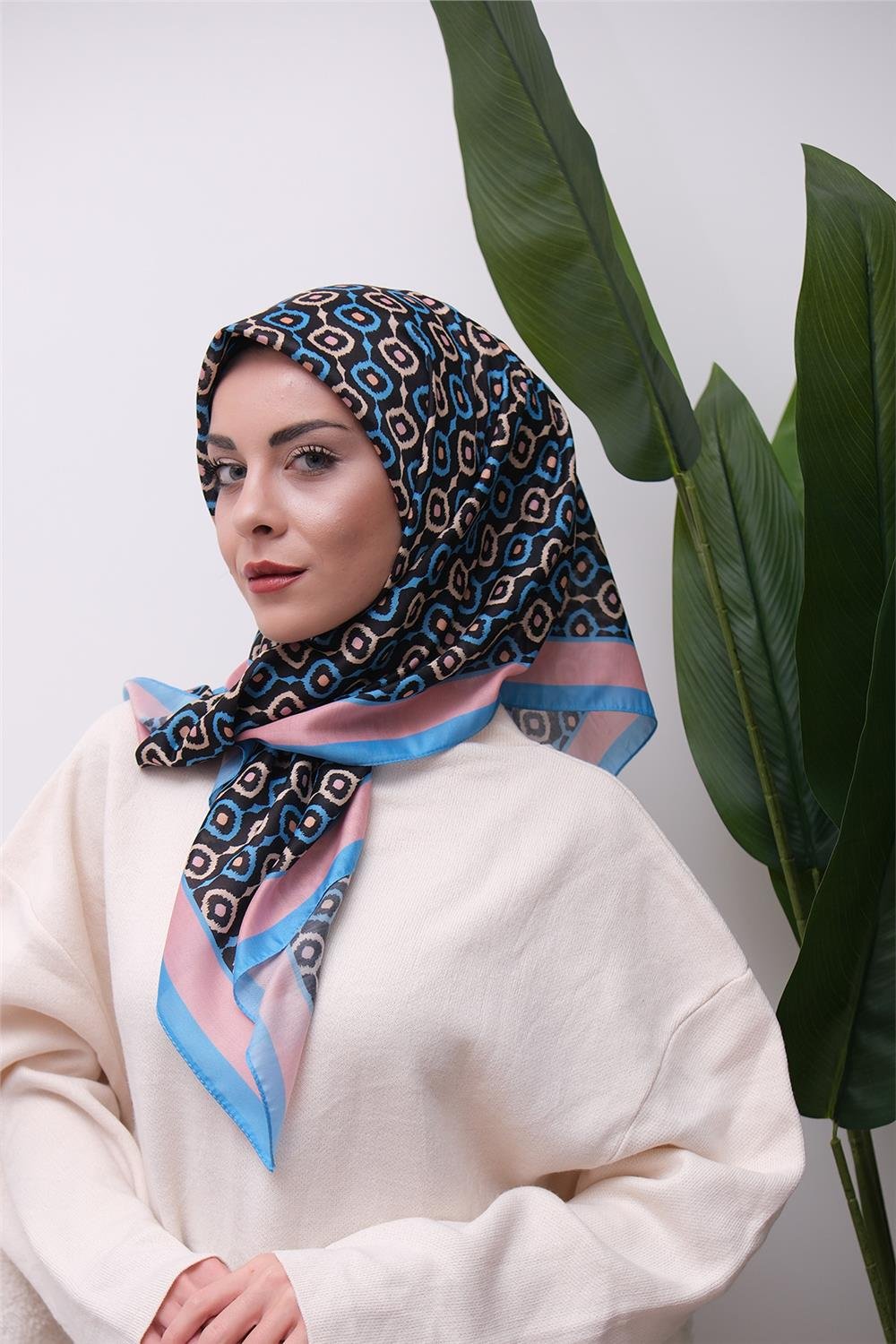 Renkli Karma Desen Dijital Soft Eşarp