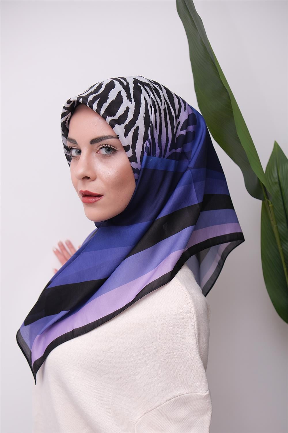 Renkli Karma Desen Dijital Soft Eşarp