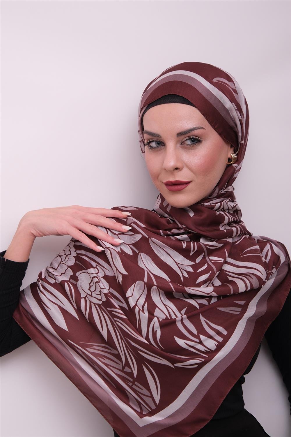 Vibrant Floral Desenli Dijital Soft Şal