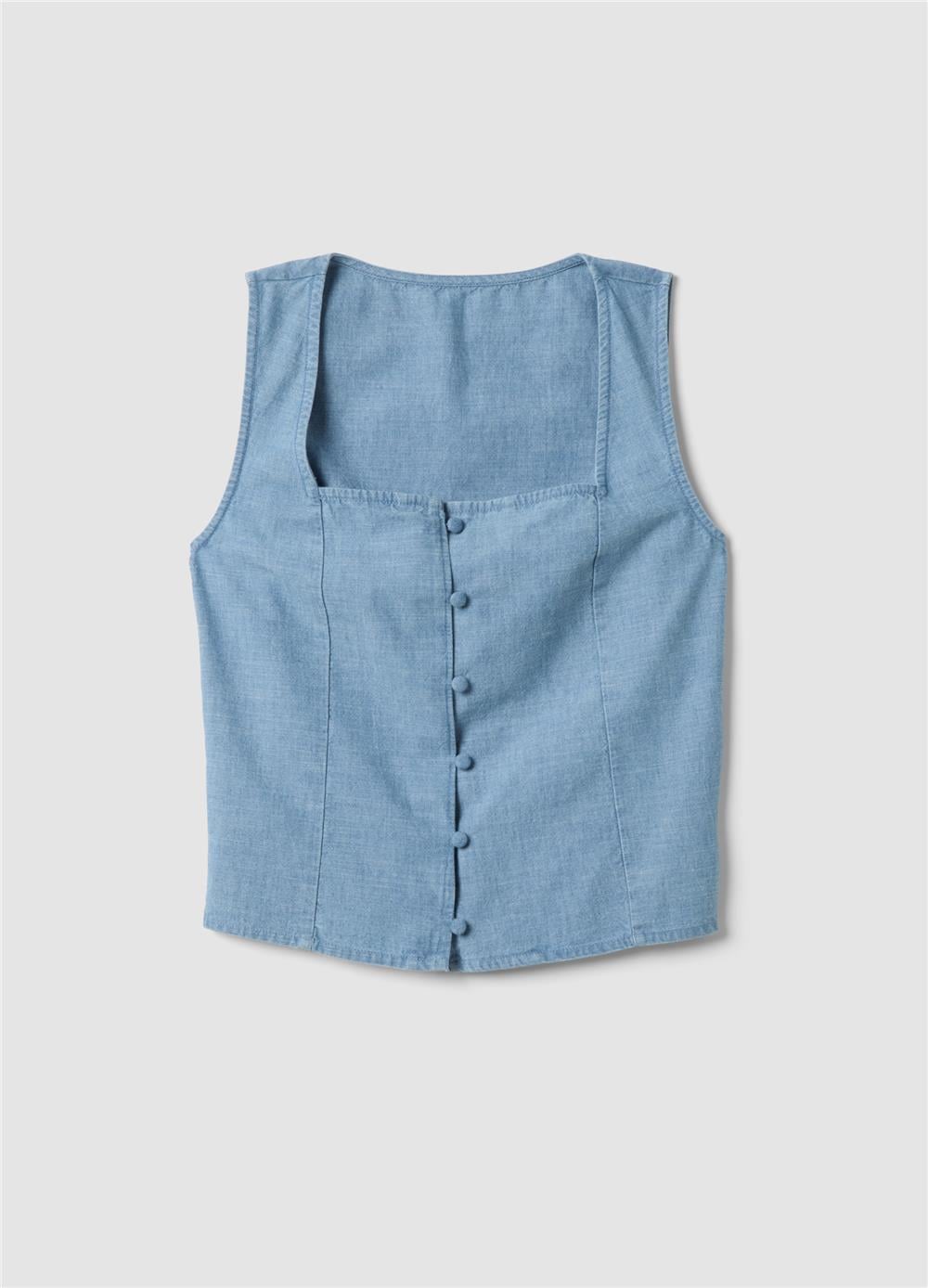 Açık Mavi Dar Kesim Denim Üst