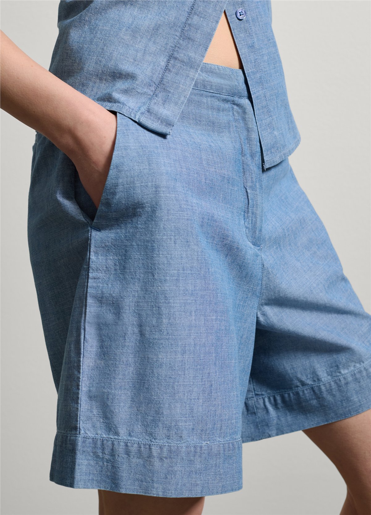 Akışkan Denim Bermuda Şort