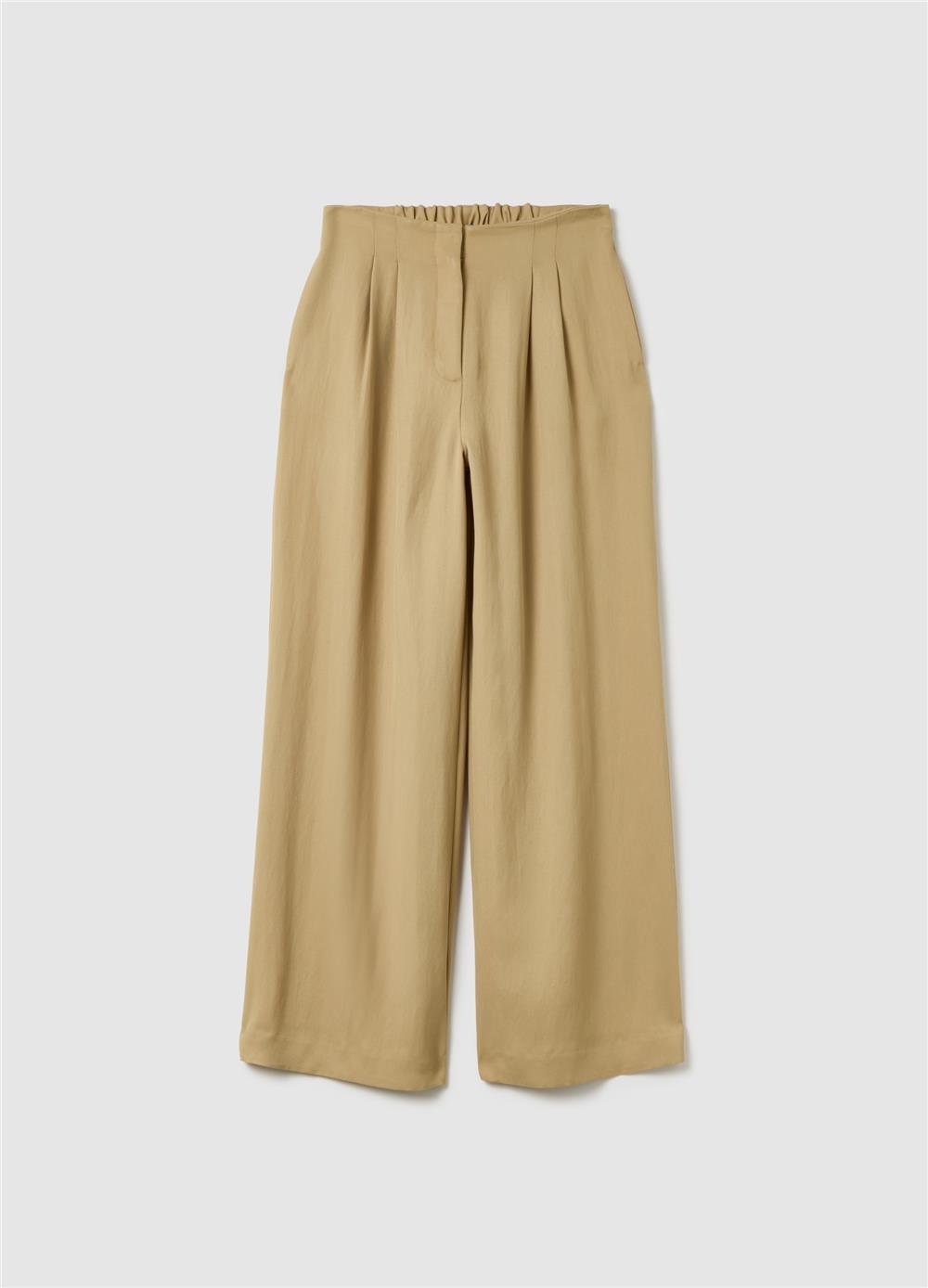 Bej Lyocell Pantolon