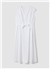 Beyaz Oversize V Yaka Midi Elbise
