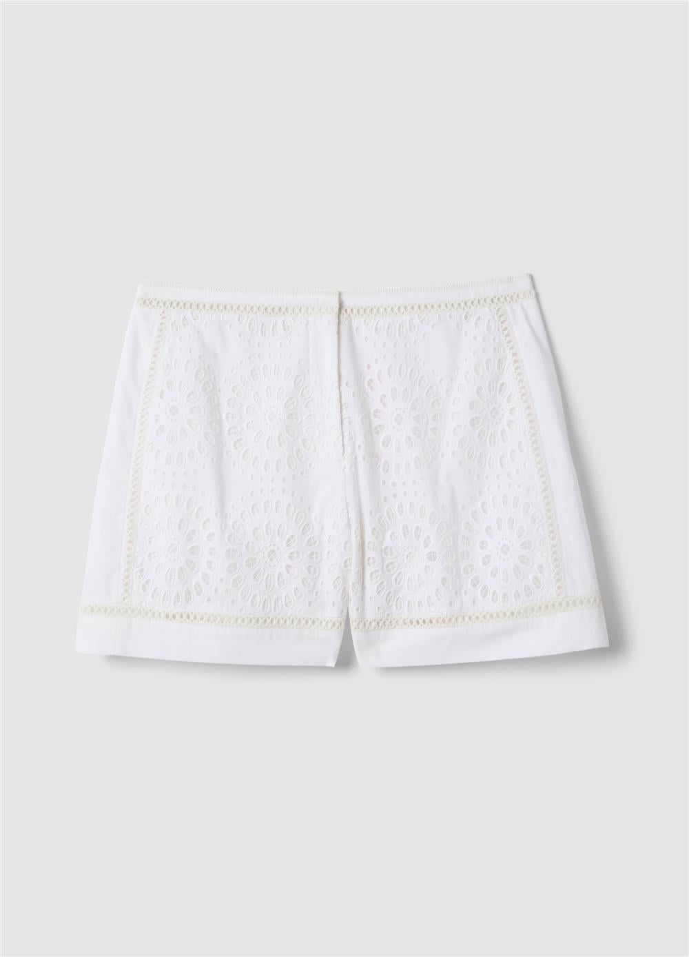Beyaz Pamuk Broderie Anglaise Şort