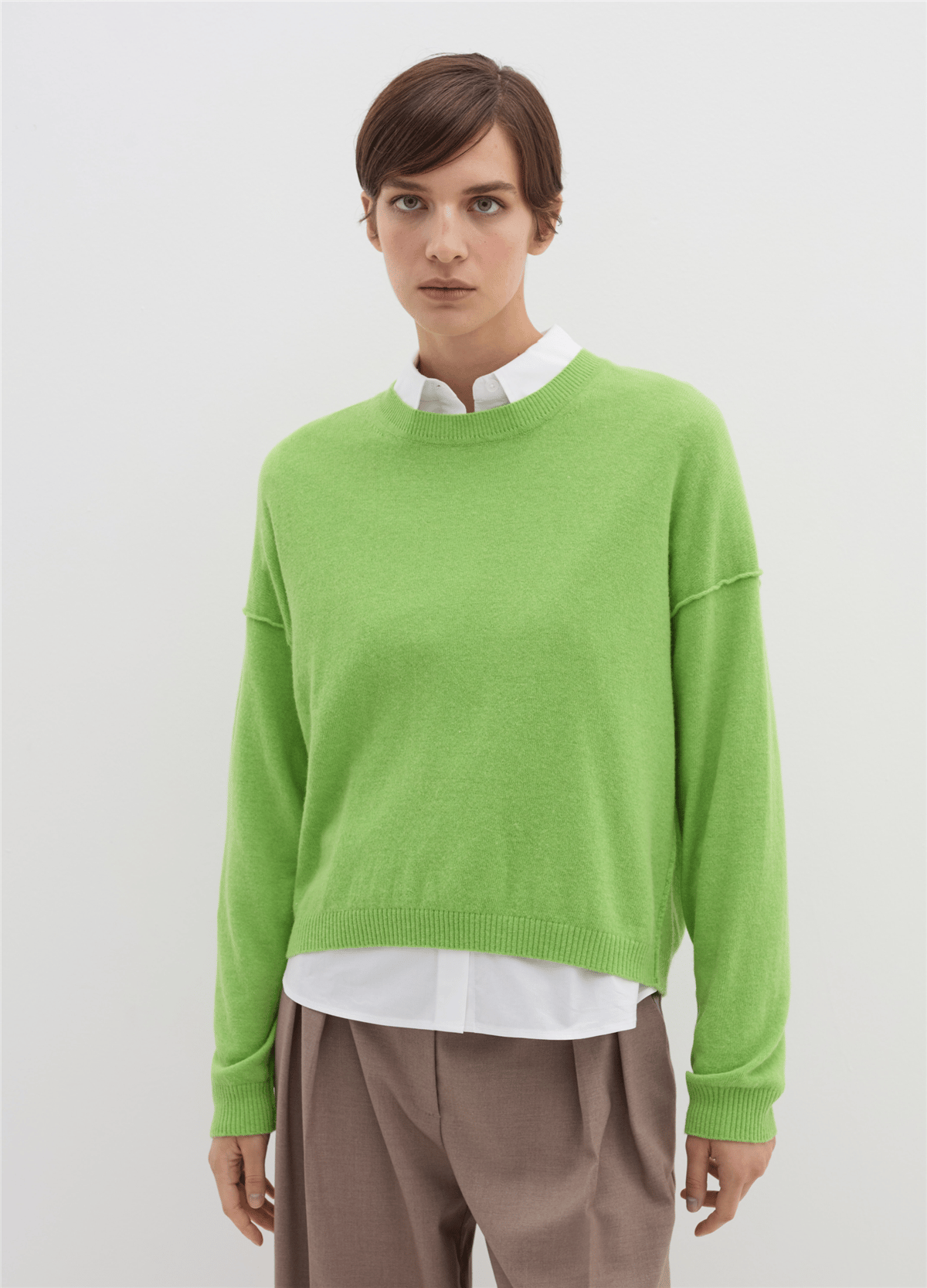 Bisiklet Yaka Oversize Yeşil Kazak