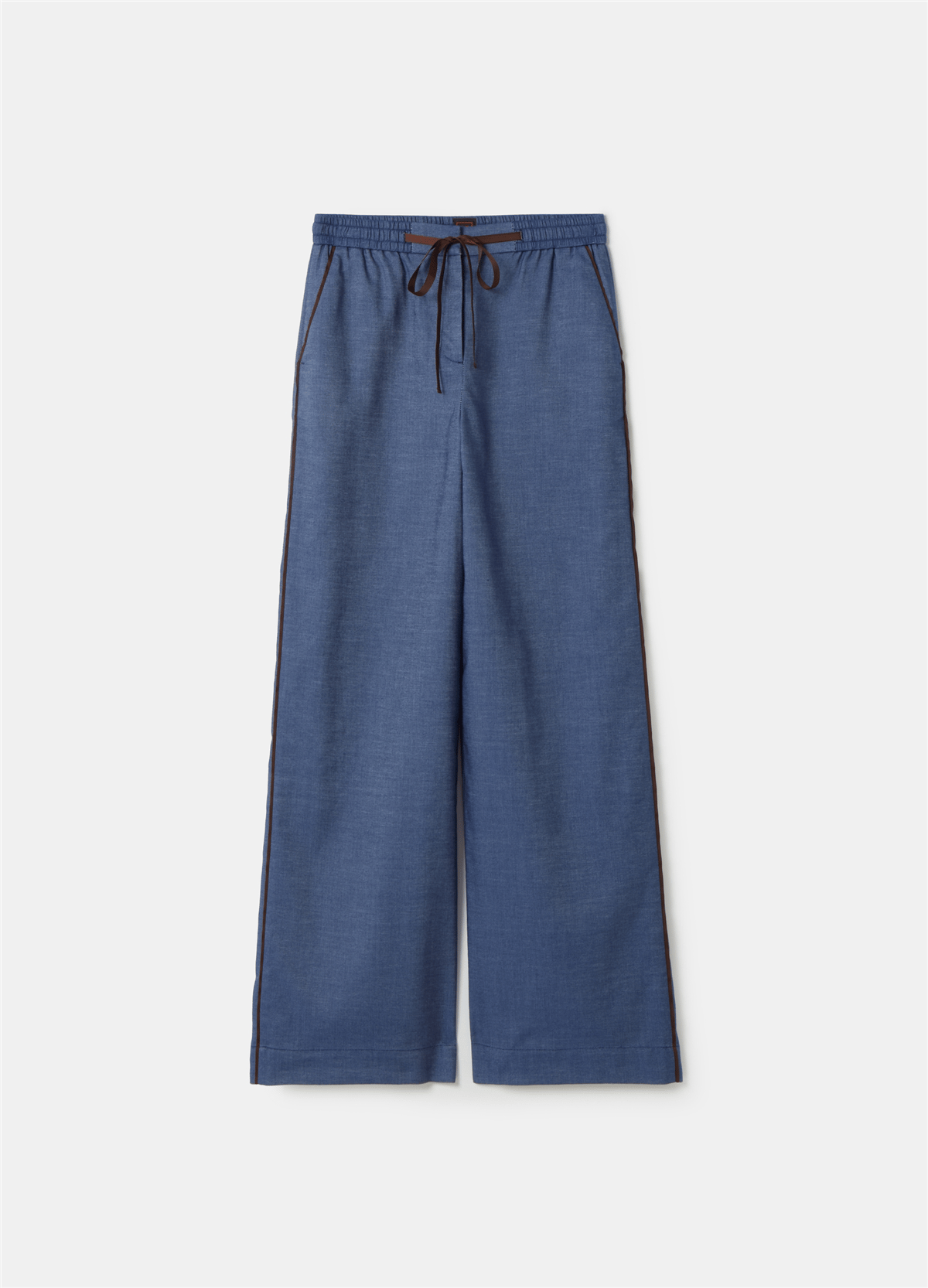 Bol Paçalı Denim Görünümlü Pantolon