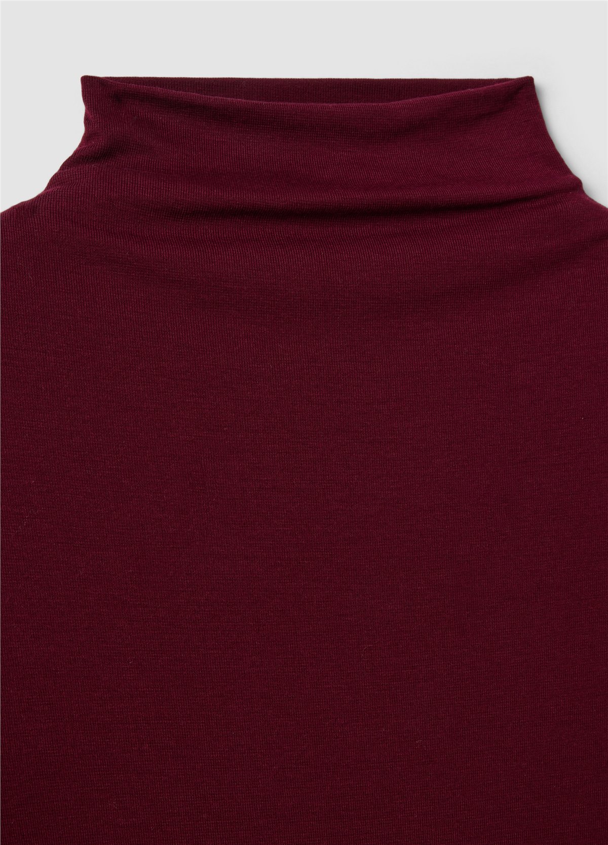 Bordo Dik Yakalı Liyosel Ve Esnek Yün Bluz