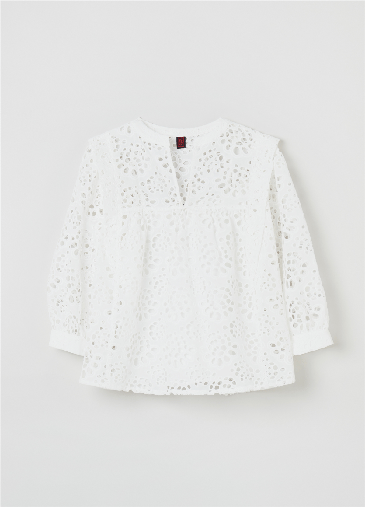 Broderie Anglaise Beyaz Bluz