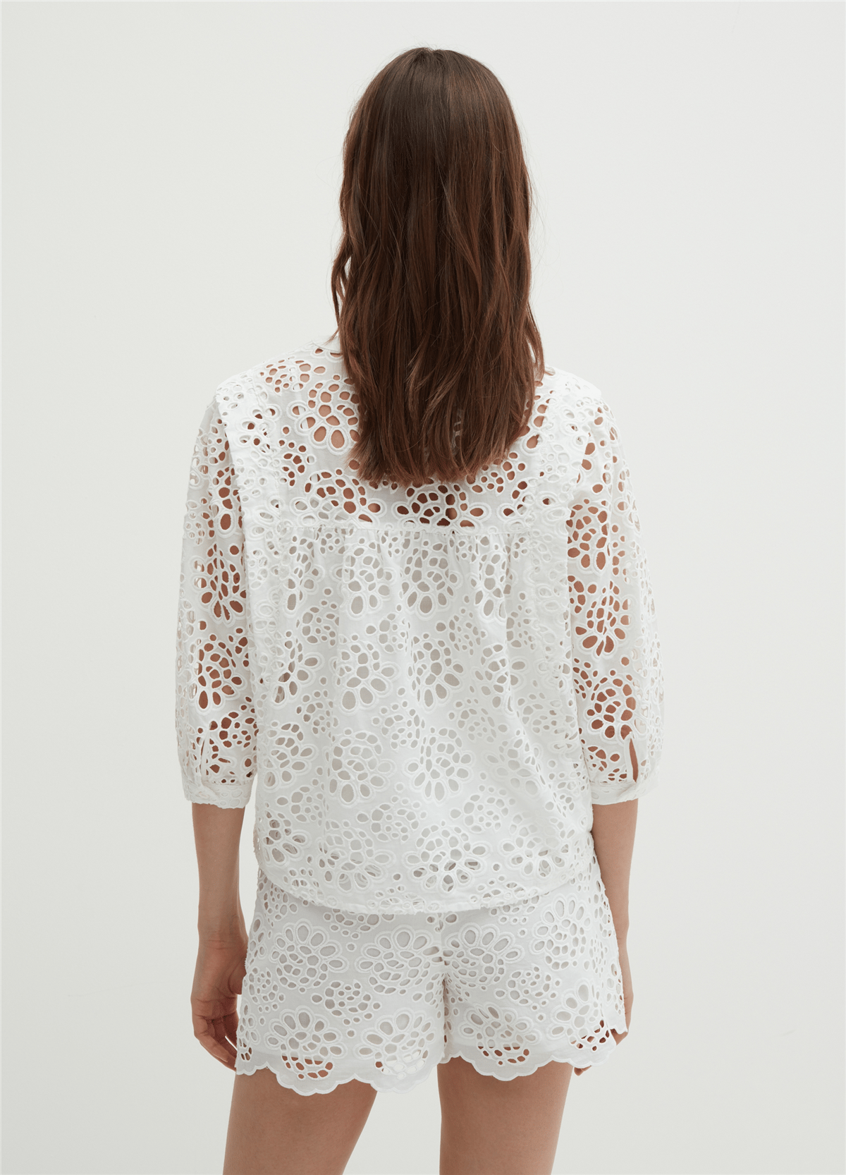 Broderie Anglaise Beyaz Bluz