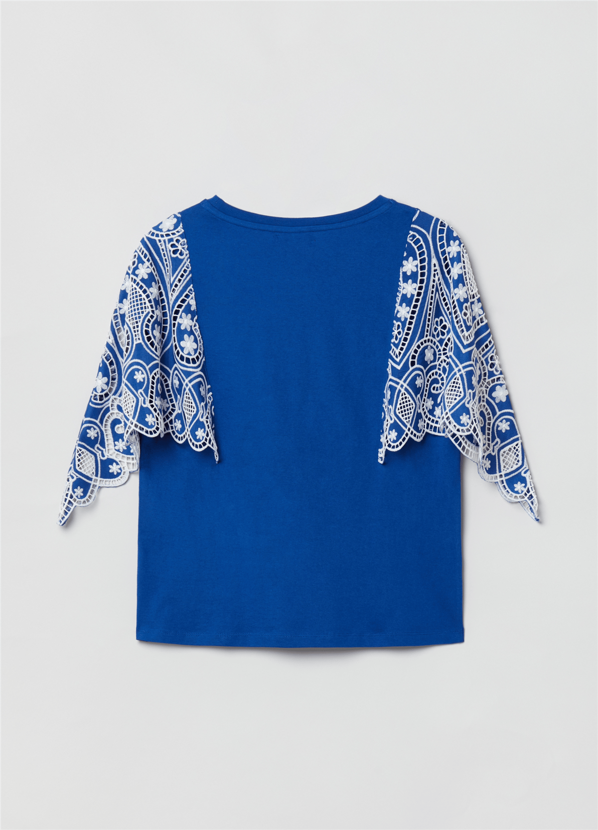 Broderie Anglaise Kimono Kollu Tişört