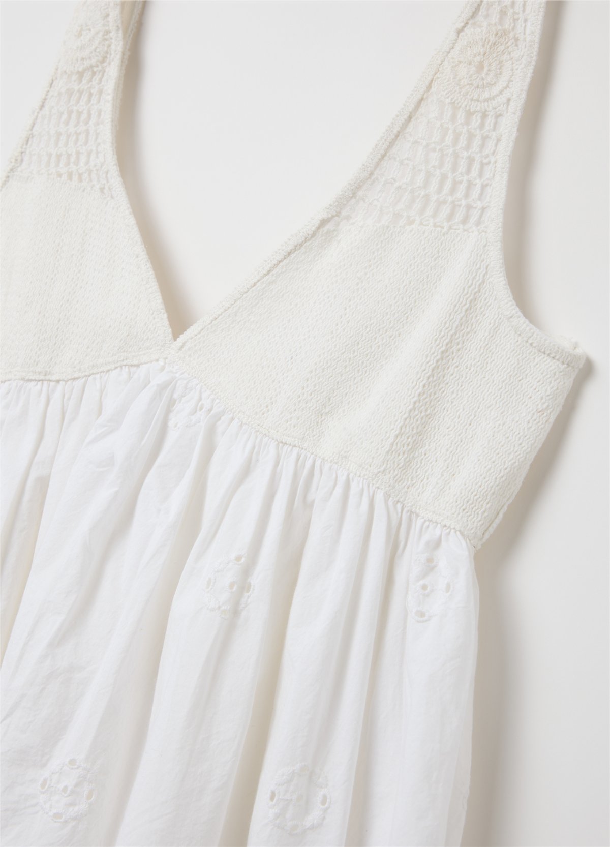 Broderie Anglaise Kombin Slip Beyaz Elbise