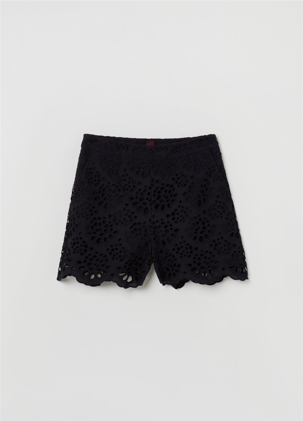 Broderie Anglaise Siyah Şort