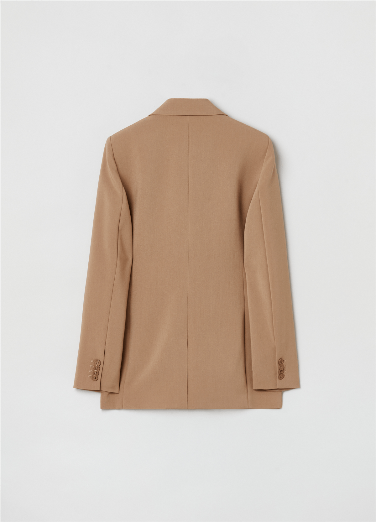 Crêpe Kumaşlı Tek Düğmeli Bej Blazer