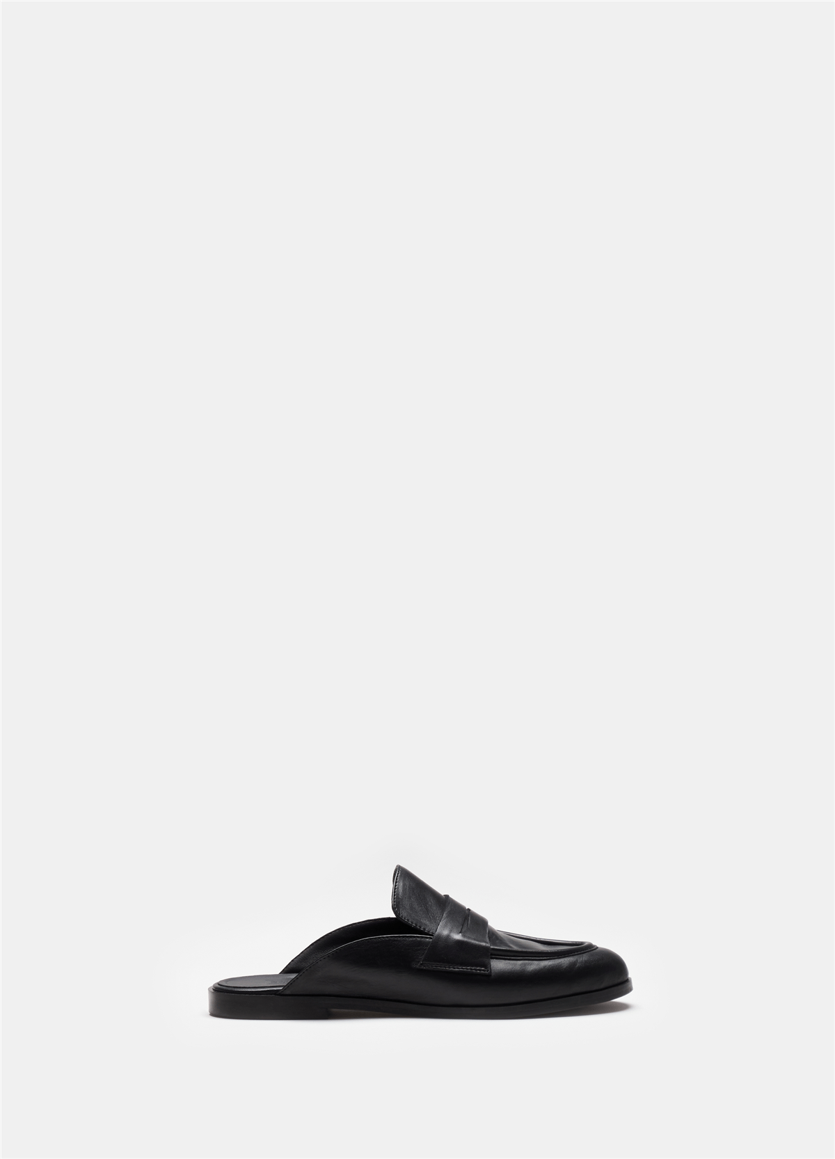 Deri Siyah Loafer Sabot