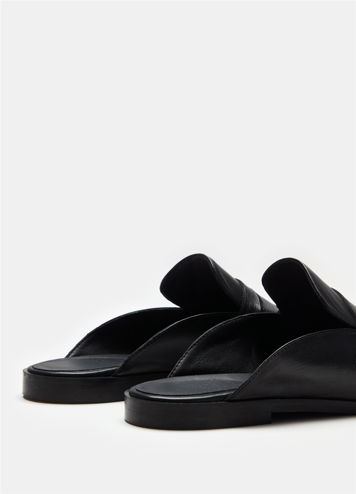 Deri Siyah Loafer Sabot