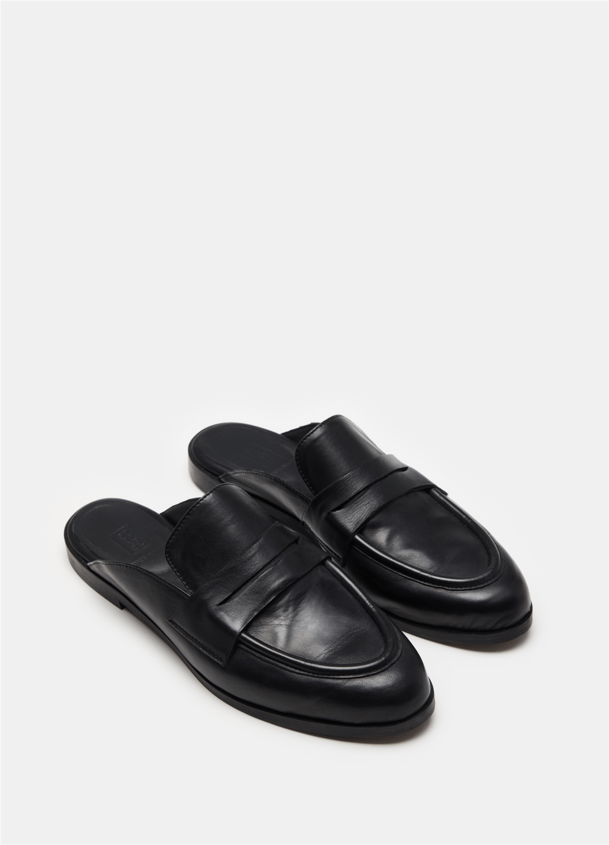 Deri Siyah Loafer Sabot