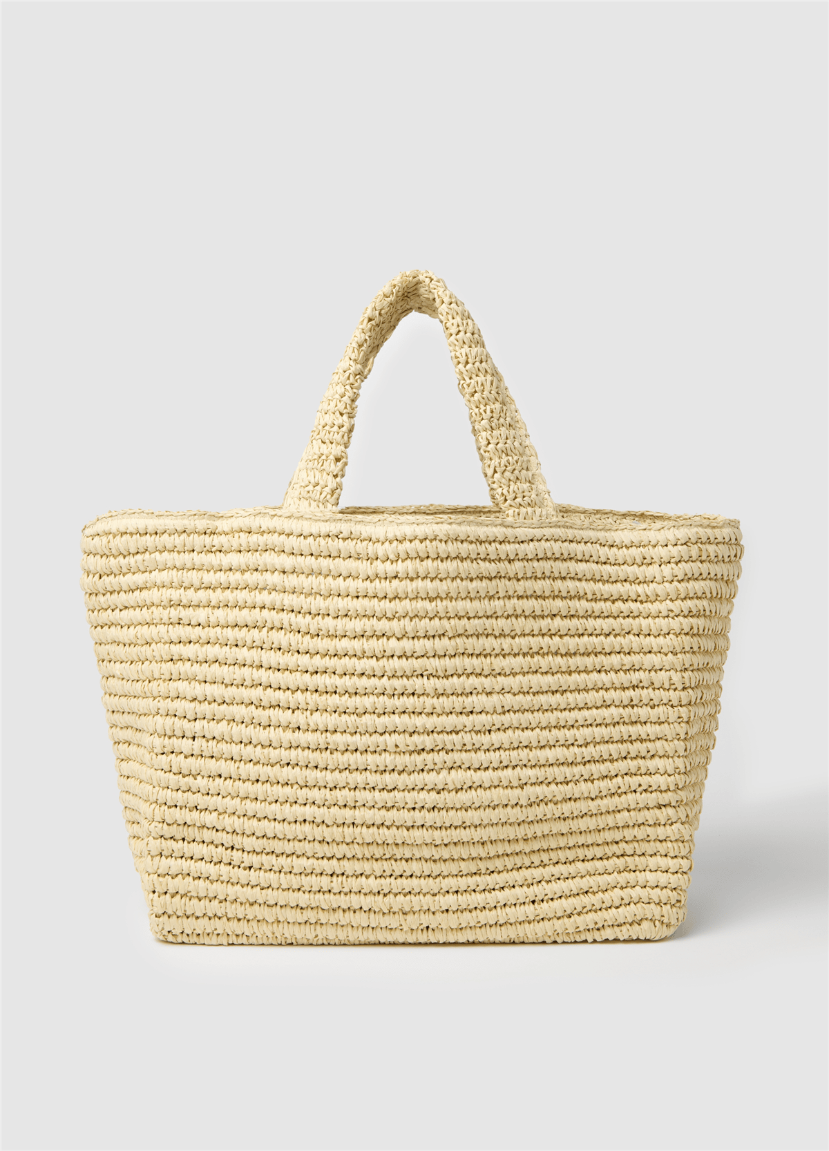 Dokuma Raffia Bej Alışveriş Çantası
