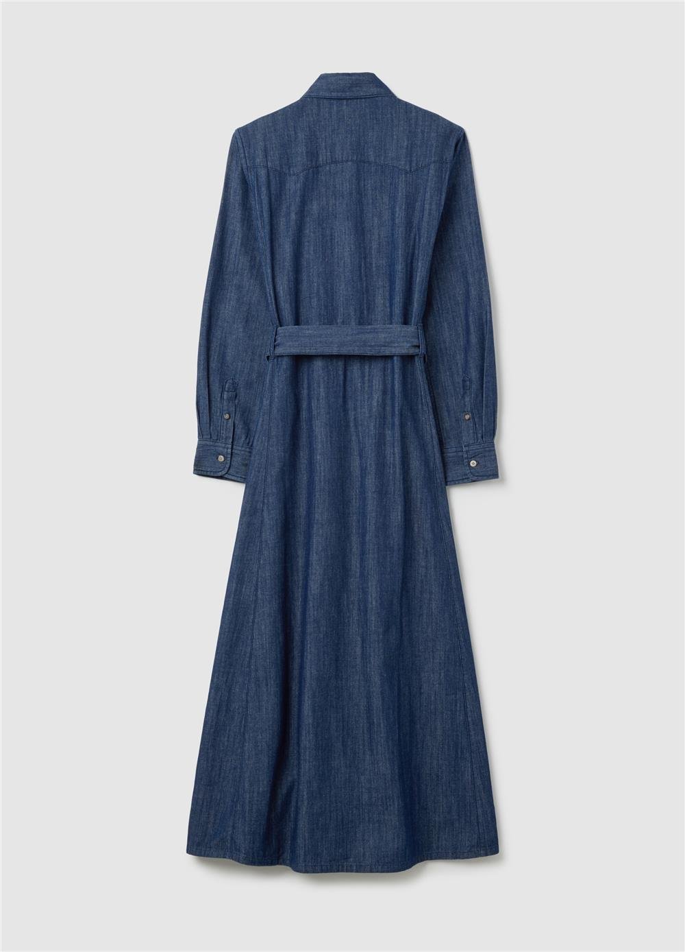Düzenli Fit Denim Pamuklu Gömlek Elbise
