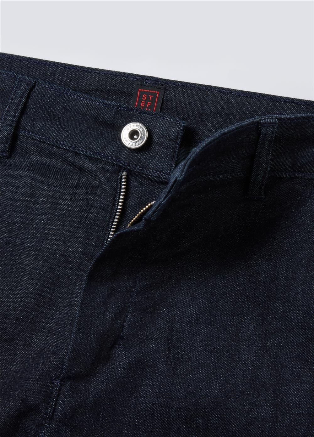 Esnek Denim Mavi Dar Pantolon