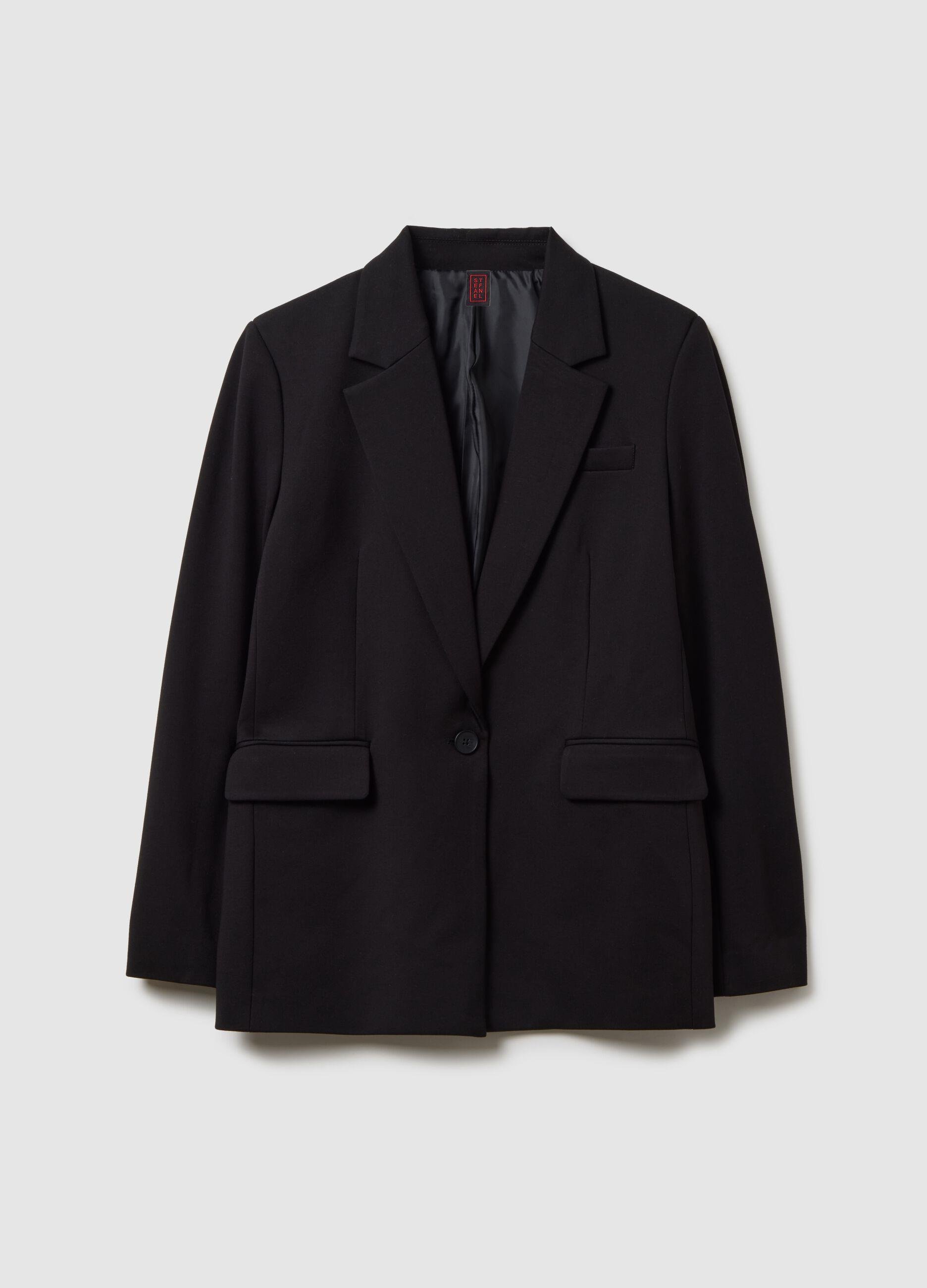 Esnek Kumaş Normal Kesim Blazer