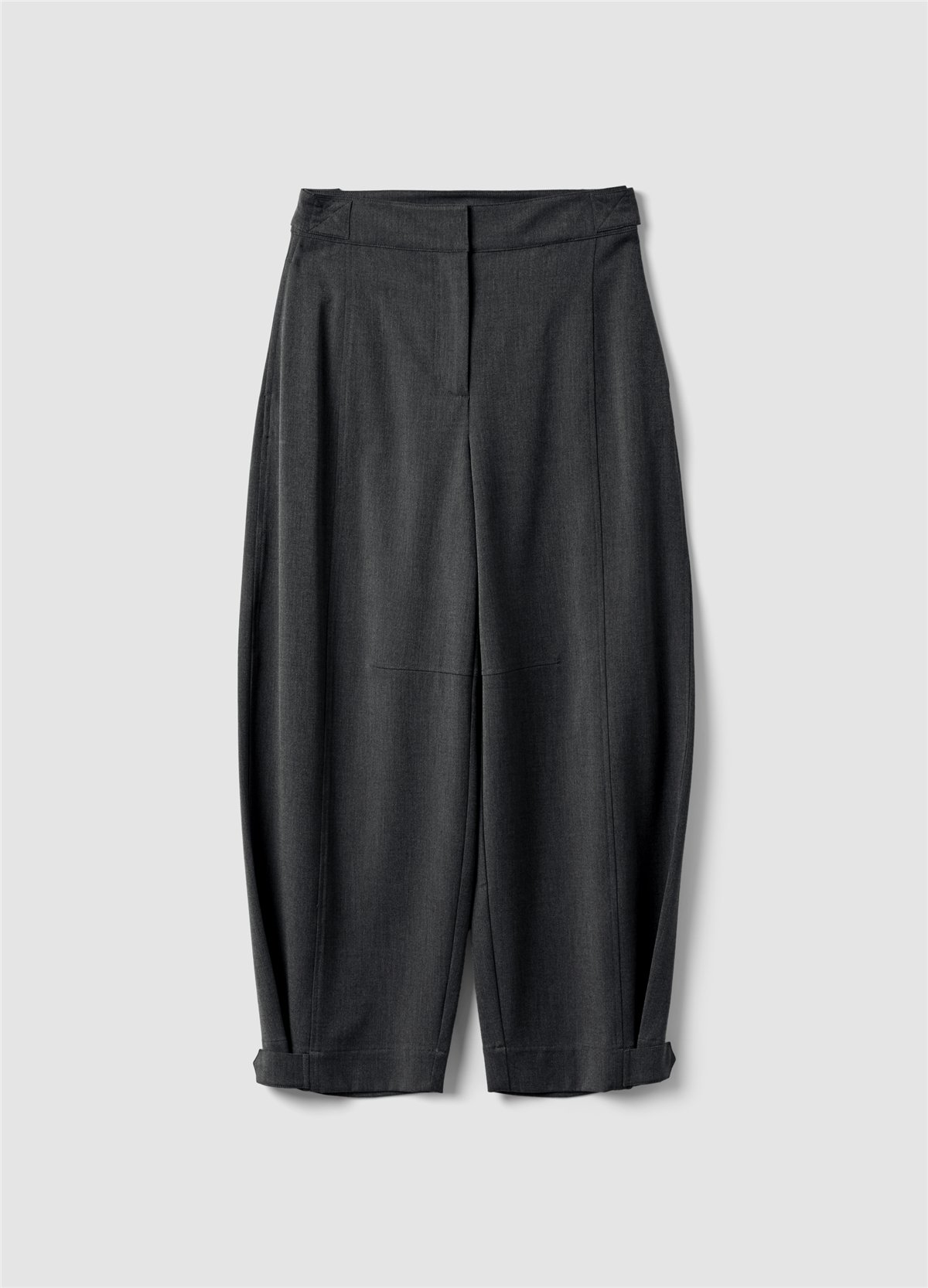 Gri Esnek Modal Viskon Yün Ve Kaşmir Karışımlı Slim Fit Kumaş Pantolon