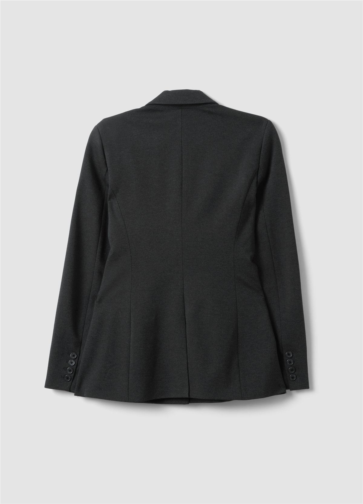 Gri Klasik Yaka Regular Fit Esnek Viskon Blazer Ceket