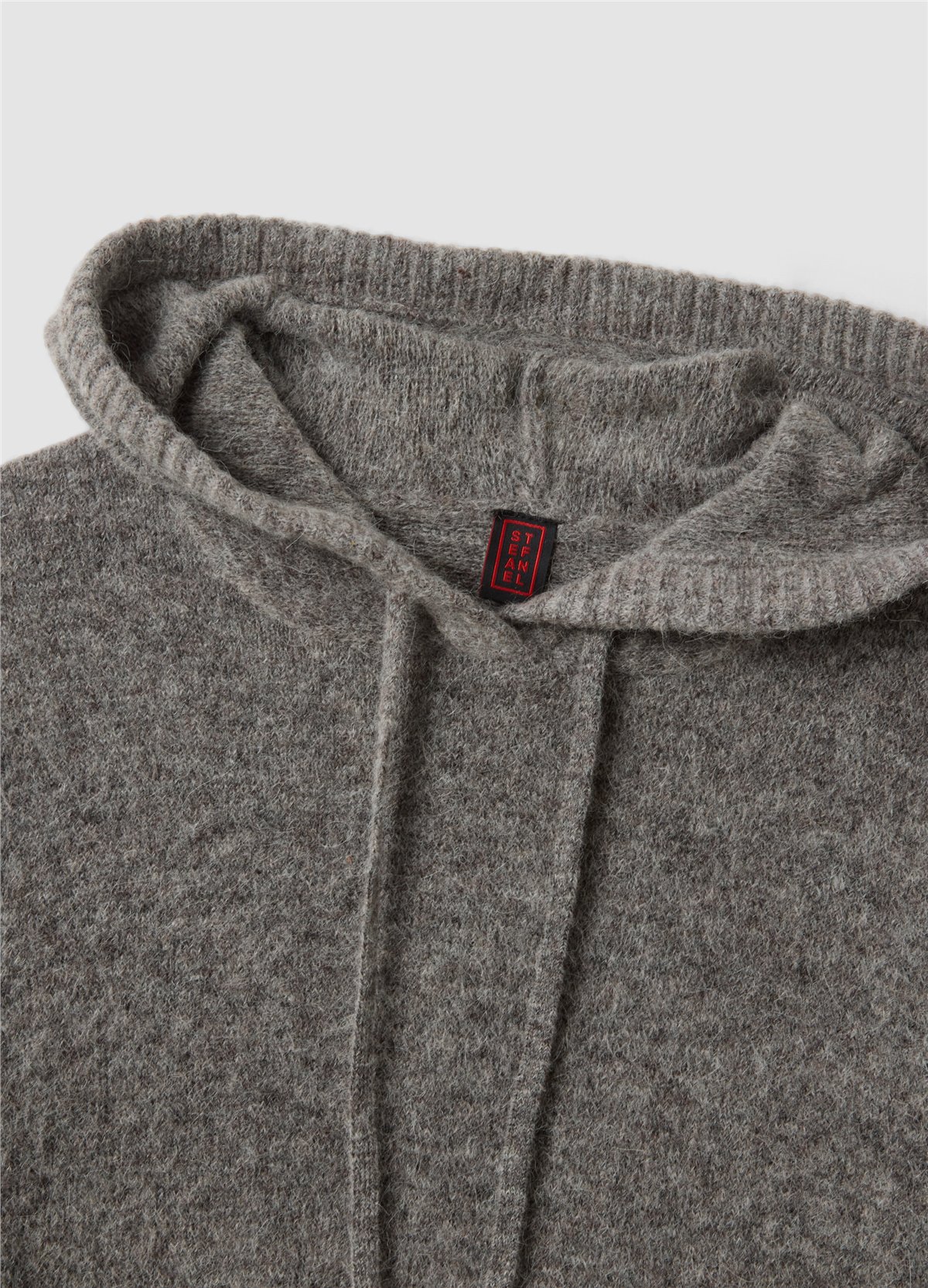 Gri Regular Fit Esnek Yün Ve Alpaka Kapüşonlu Sweatshirt
