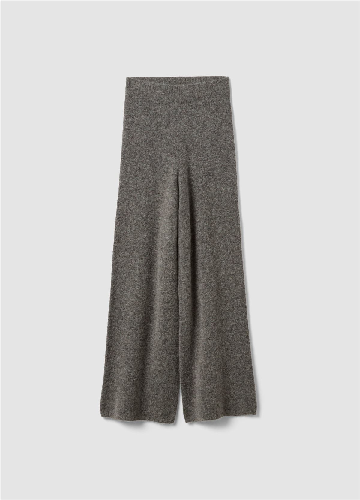 Gri Regular Fit Esnek Yün Ve Alpaka Pantolon