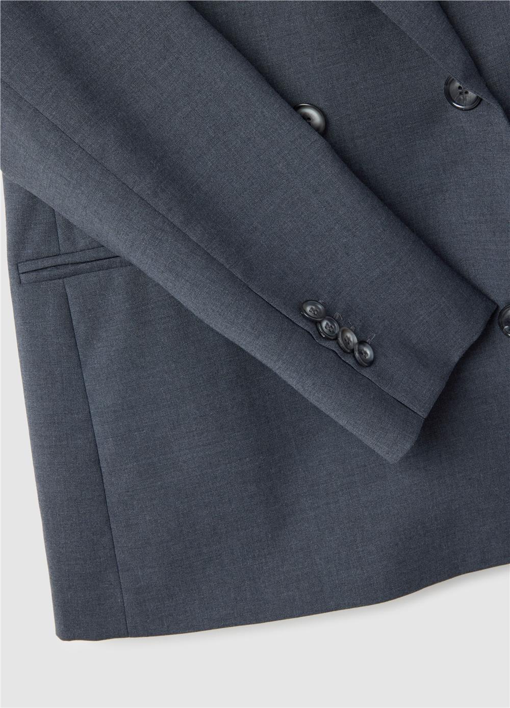 Gri yün karışımlı oversize blazer ceket
