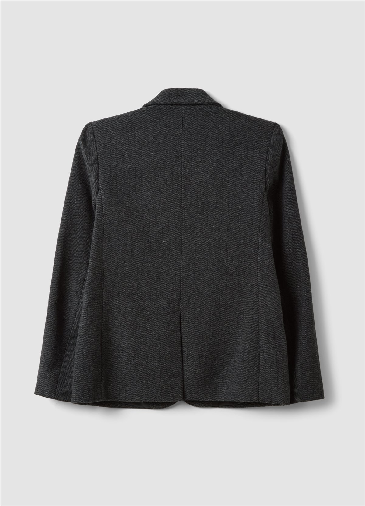 Gri Yün Ve Viskon Karışımlı Regular Fit Klasik Yaka Blazer Ceket
