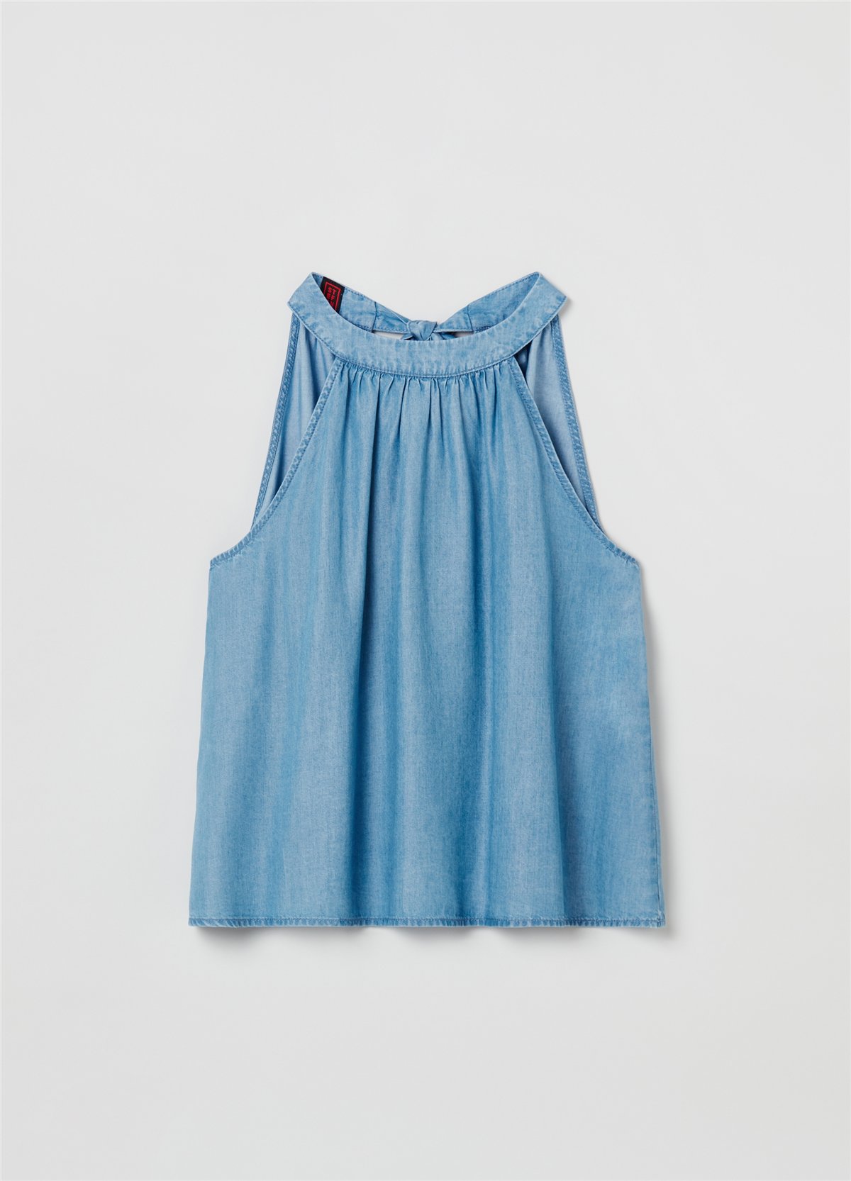 Halter Yaka Mavi Lyocell Atlet