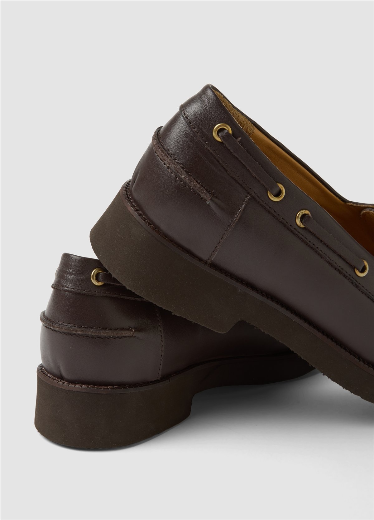 Kahverengi Bağcıklı Deri Loafer