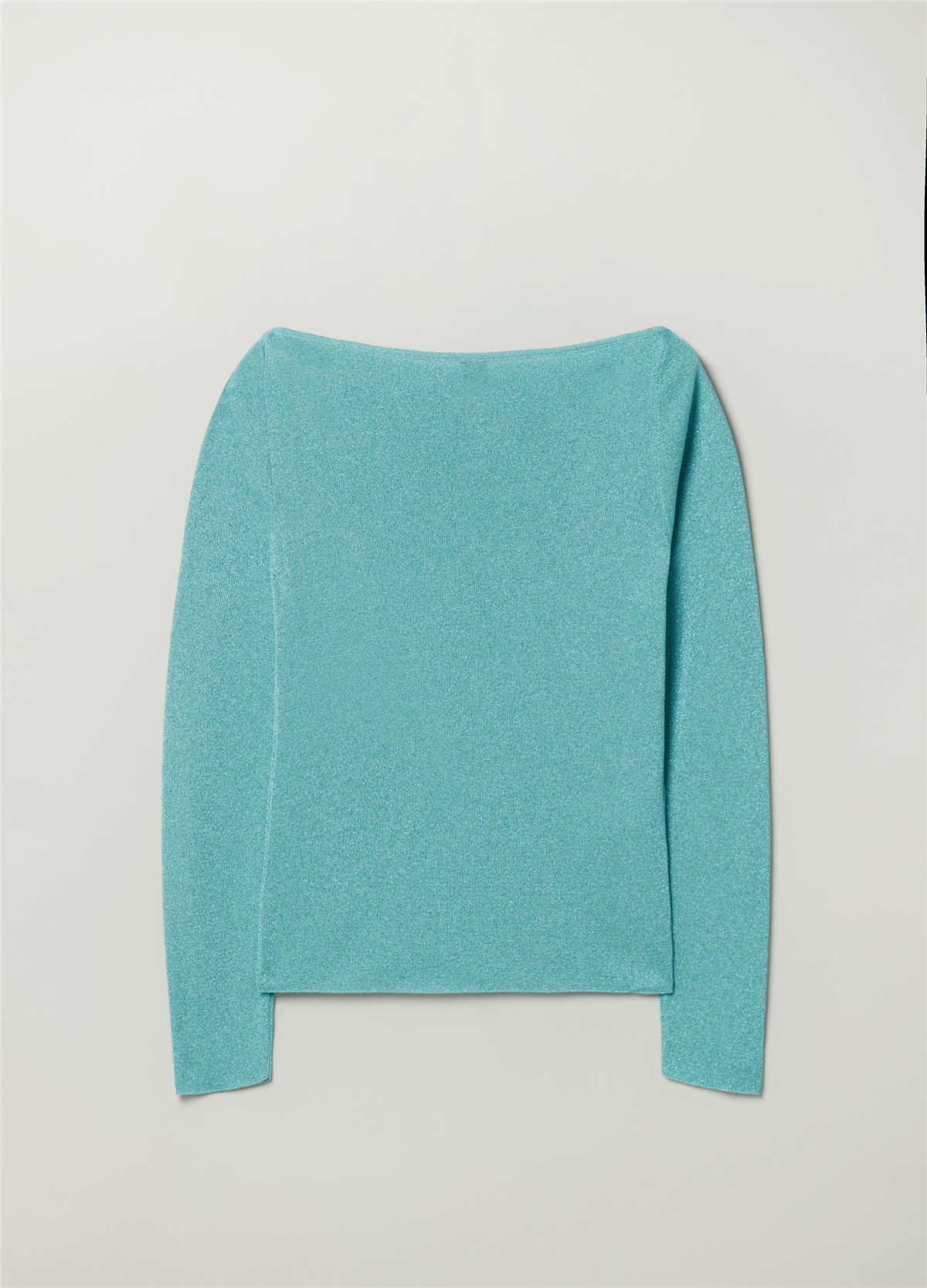 Kayık Yakalı Lureks Jarse Turkuaz Kazak