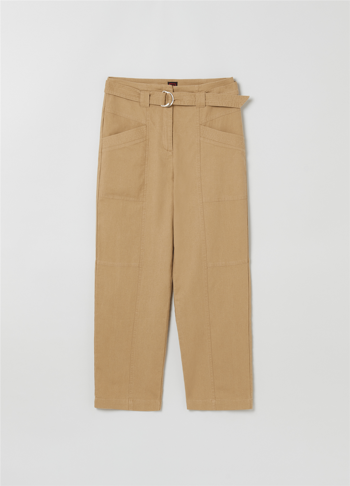 Kemerli Kargo Bej Pantolon