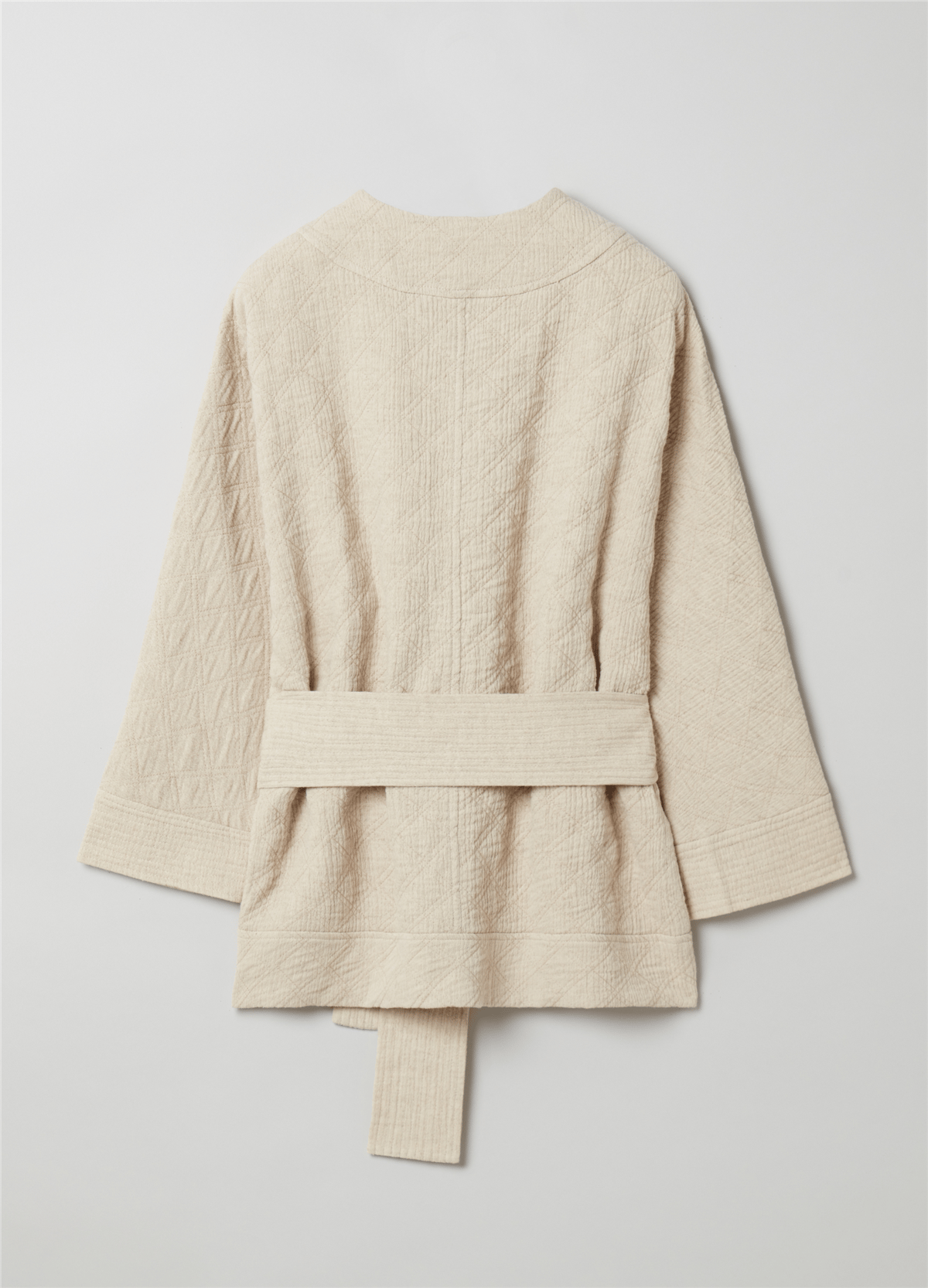 Kemerli Pamuklu Ve Keten Kimono
