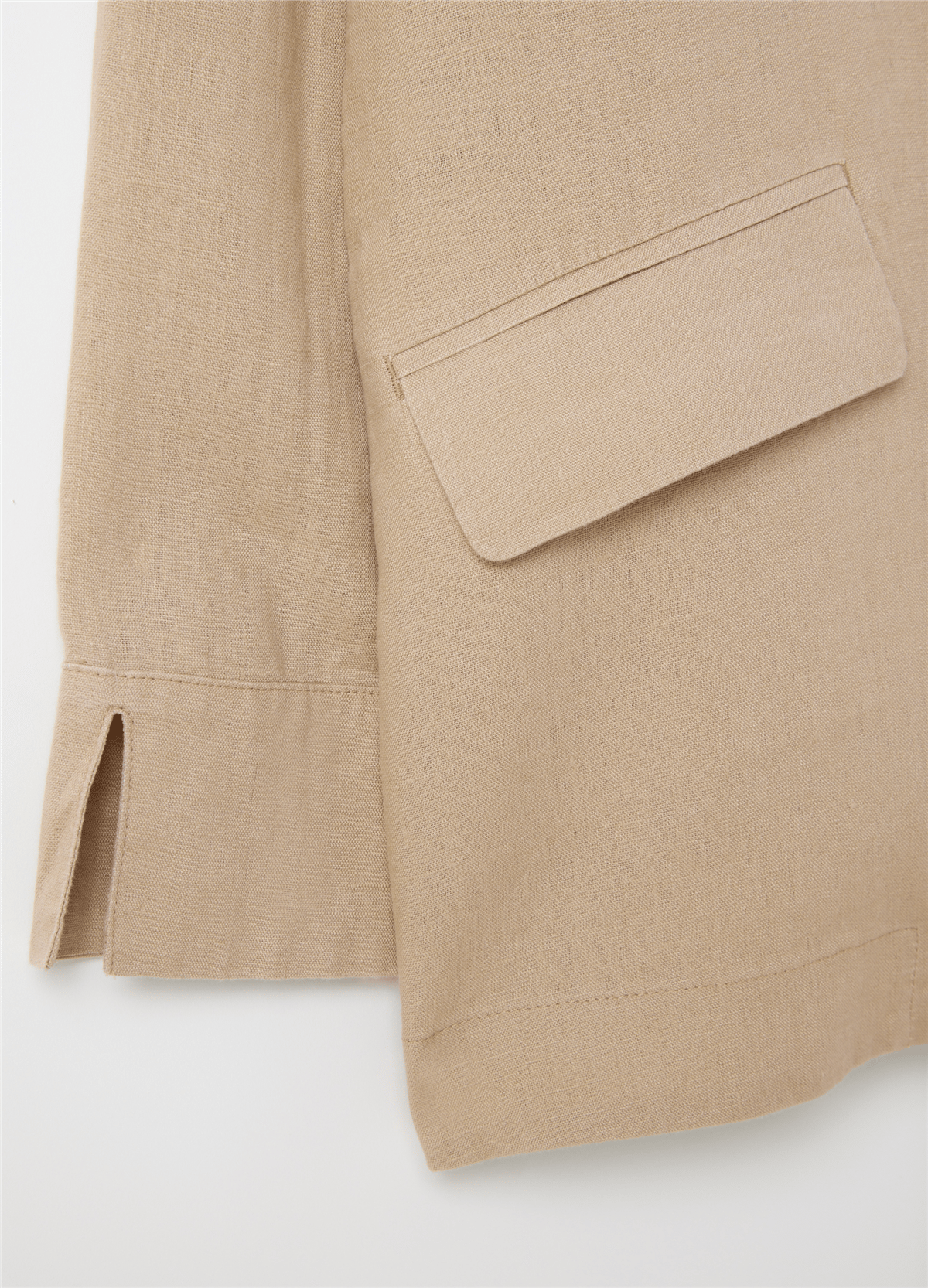 Keten Akışkan Bej Blazer