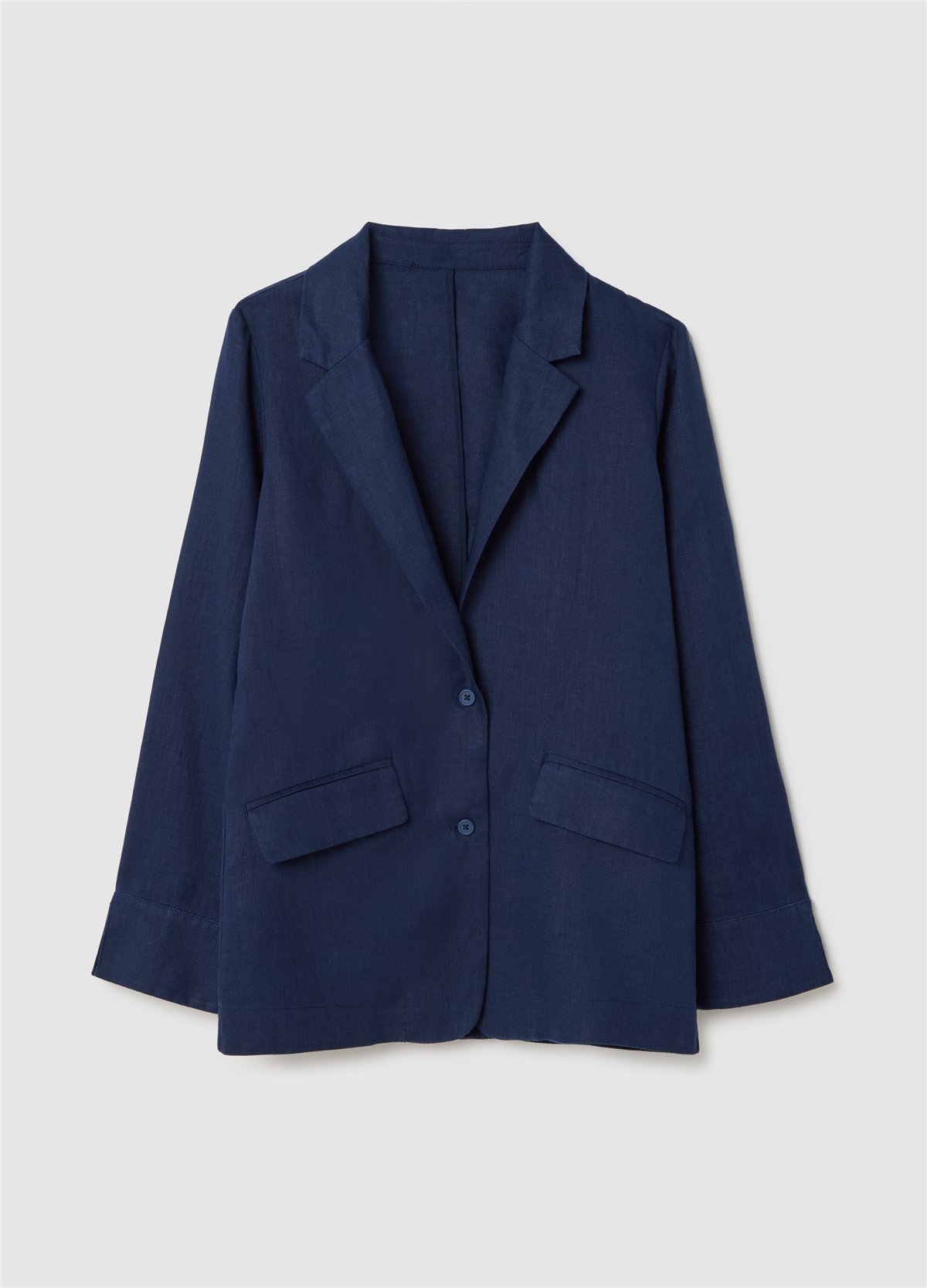 Keten Akışkan Lacivert Blazer