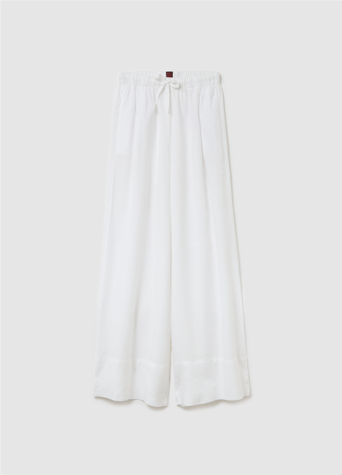 Keten Jogger Bol Paça Beyaz Pantolon