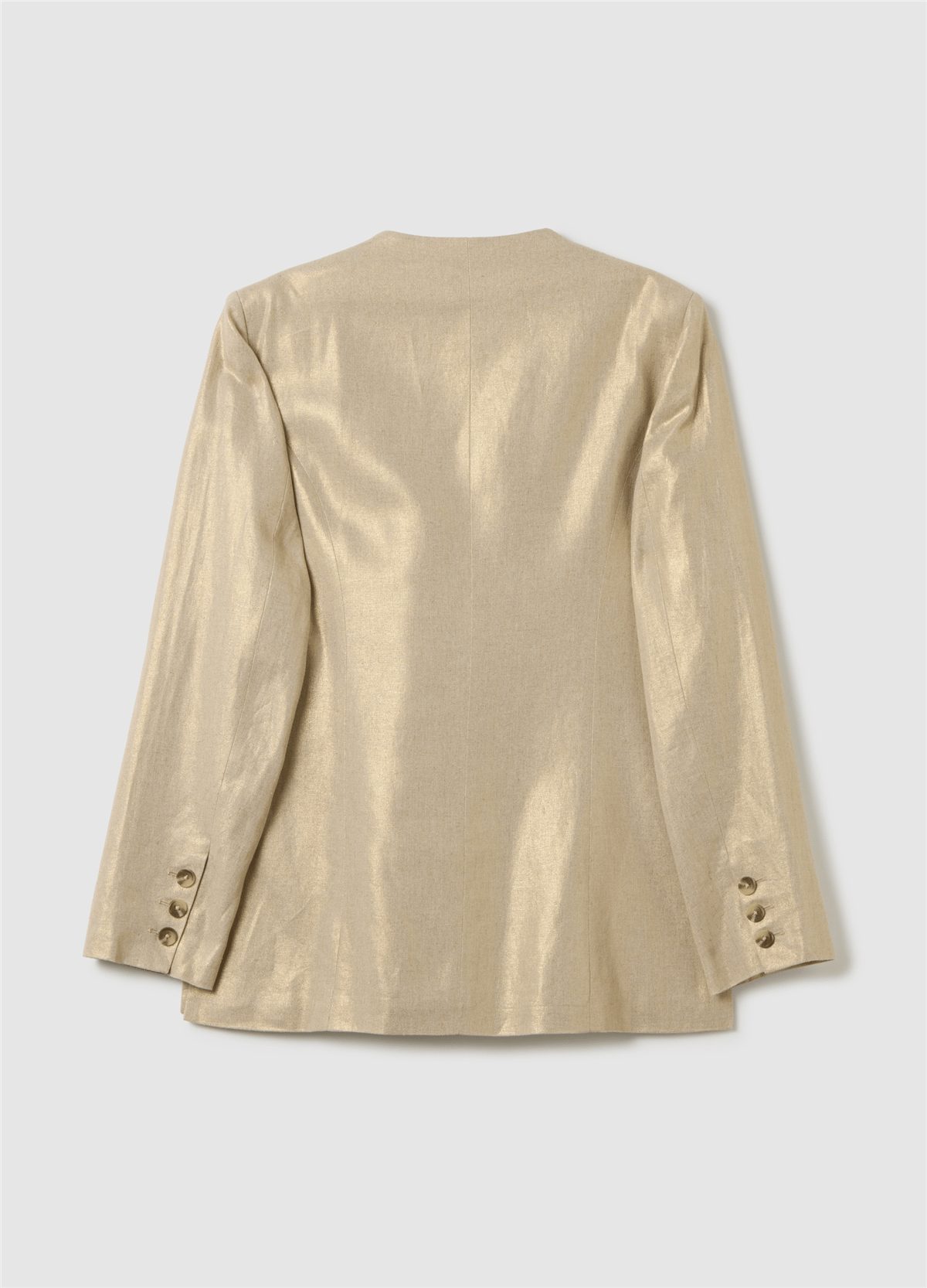 Keten Ve Viskondan Altın Blazer Ceket