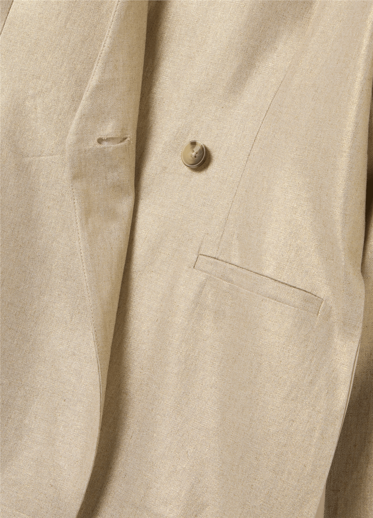 Keten Ve Viskondan Altın Blazer Ceket