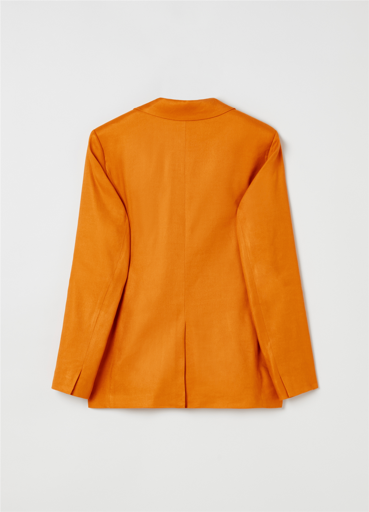 Keten Ve Viskoz Karışımlı Turuncu Oversize Blazer