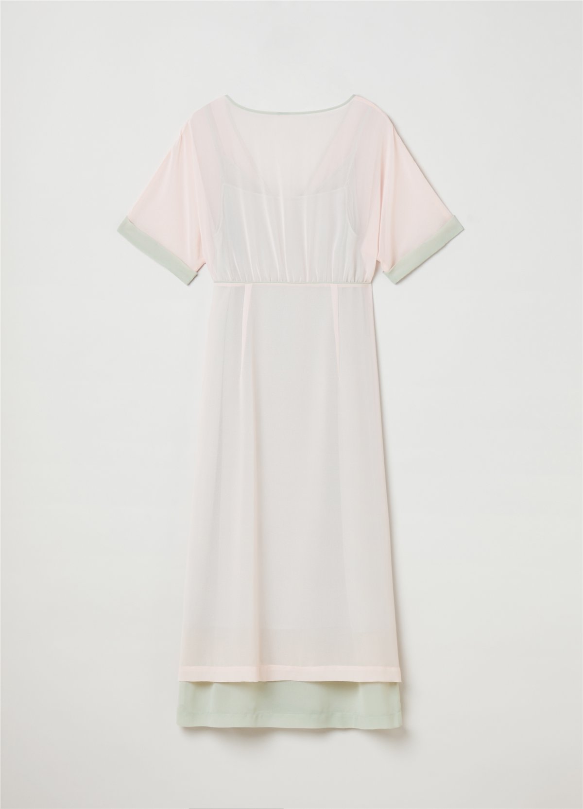 Kimono Kollu Mint Uzun Elbise
