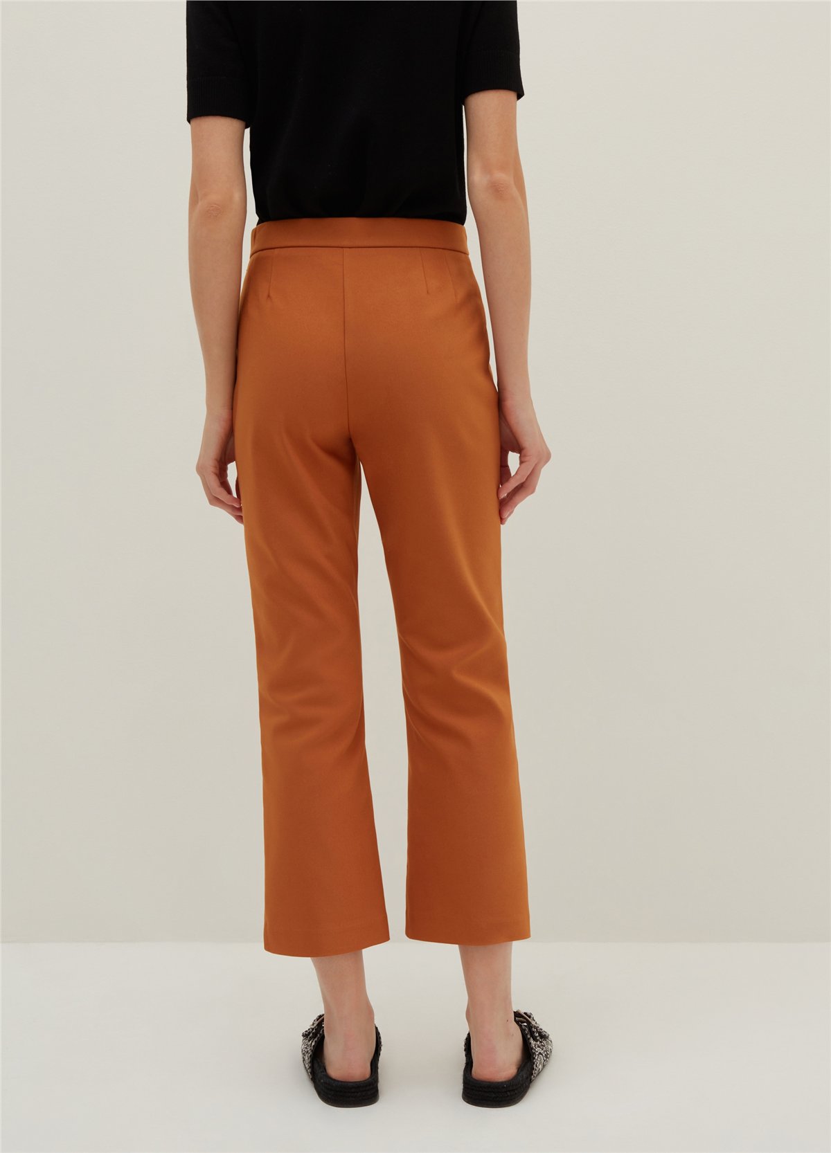 Kısa Taba Flare Pantolon