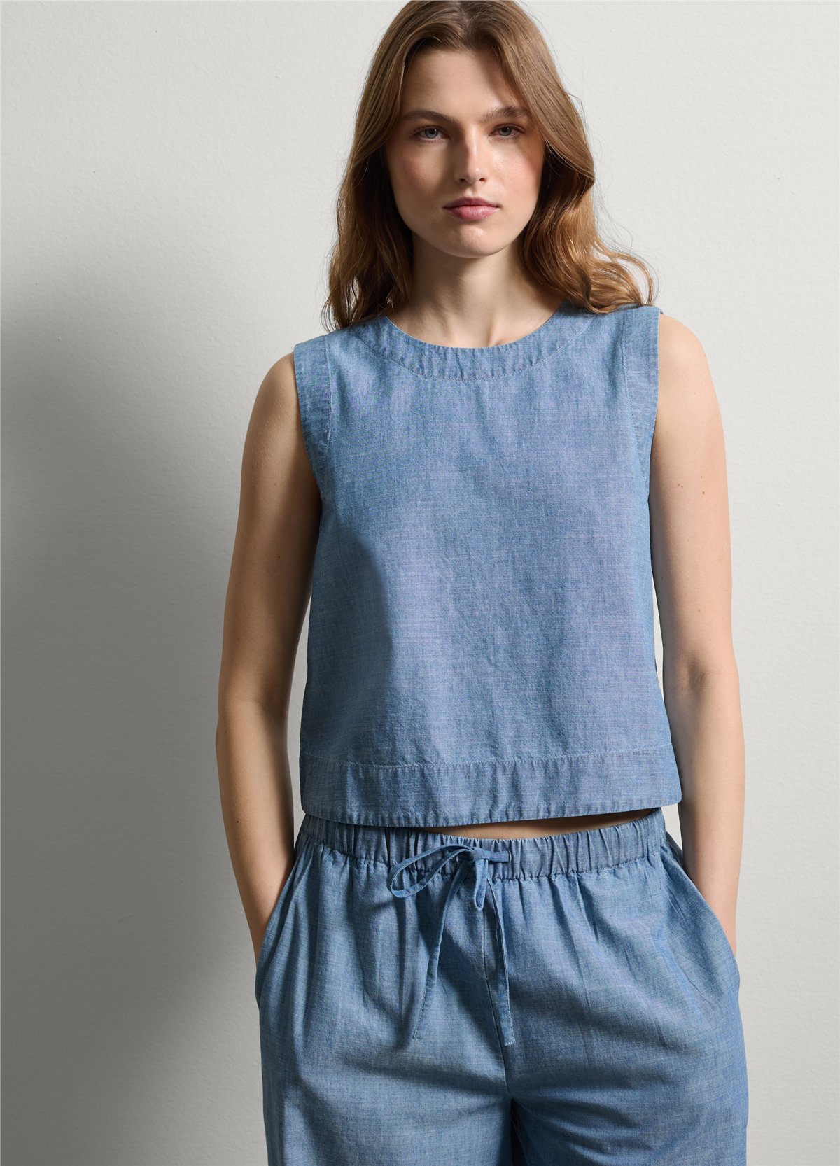 Kolsuz Boxy Fit Denim Bluz