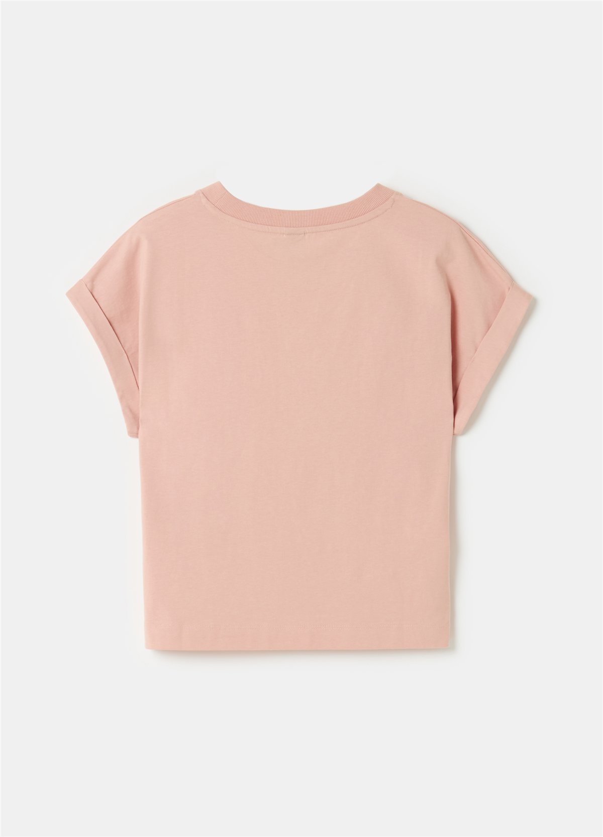 Körüklü Geniş Kesim Pembe Tişört