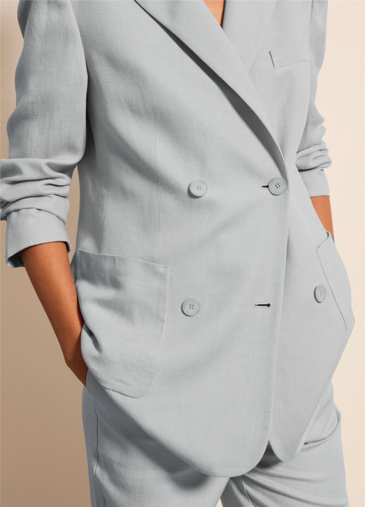 Kruvaze Açık Mavi Blazer