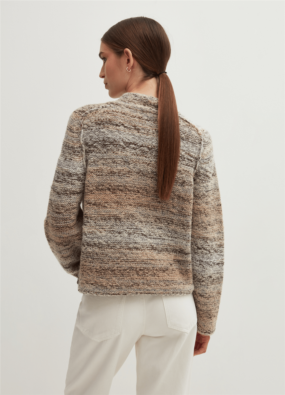 Lurex Detaylı Baskılı Kazak